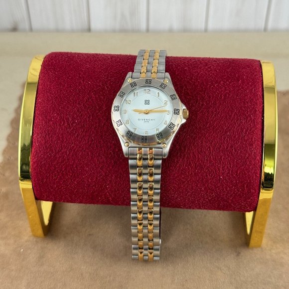 Vintage Givenchy Paris Watch 2 Tone Gold and Silver Swiss Movement - Picture 9 of 9